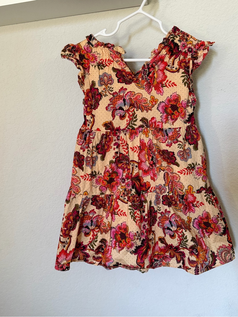 A Loves A, Floral Ruffle Sleeve Kids fall dress